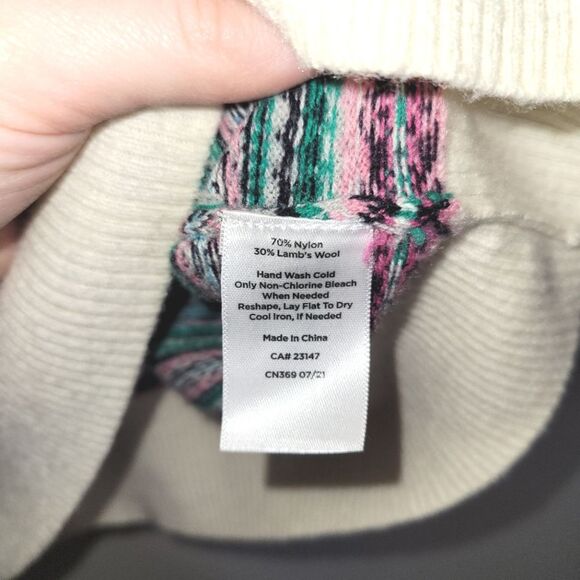 Talbots Fair Isle Lambs Wool Crewneck Sweater Medium - Picture 4 of 9